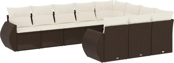 Image du produit VidaXL Meuble de jardin Canapé Ensemble de jardin Ensemble de jardin 10 pièces Marron