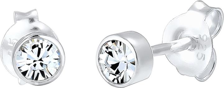Elli Kristall Ohrstecker, Solitär-Ohrring (Glaskristall, 925 Sterling Silber)