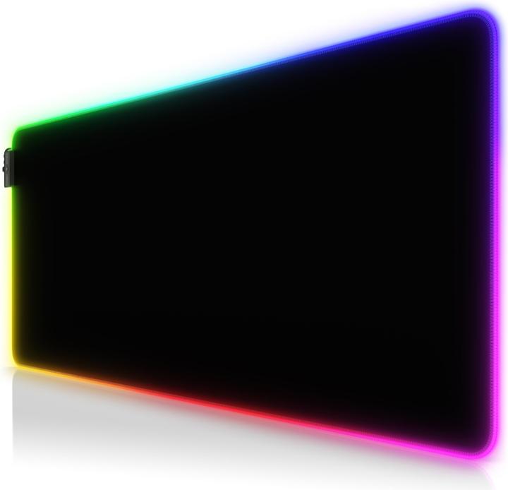 Titanwolf RGB Gaming Mauspad, Mausmatte 900 x 400 mm, verbessert Präzision & Geschwindigkeit, schwarz (XXL)