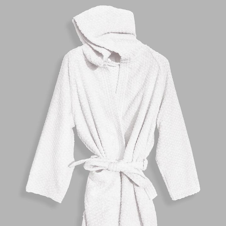 Casativo Bademantel mit Wabendesign, unisex, strahlend-weiss, S (S)