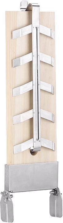 Actual product image Rosenstein & Söhne Flame salmon boards with inclinable stainless steel holder, set of 2