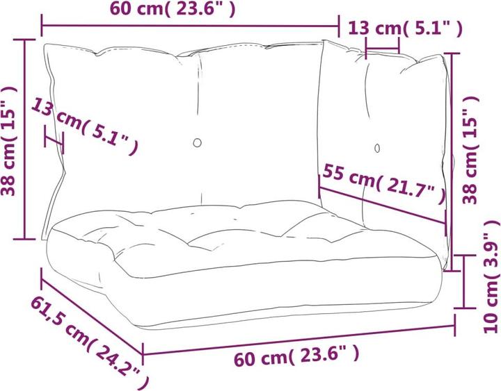 Actual product image Diverse Hardware Pallet Cushion 3 Pcs. Pink Oxford Fabric