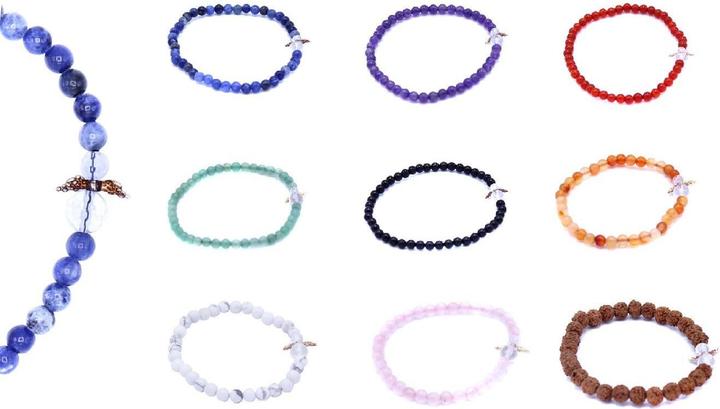 Actual product image Guardian angel gemstone bracelet child R304-100 (Gemstone beads 4mm)