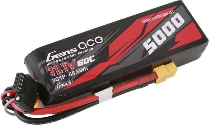 Immagine prodotto Gens Ace G-Tech 5000mAh 11.1V 60C 3S1P Lipo con spina XT60 (11.10 V, 5000 mAh)