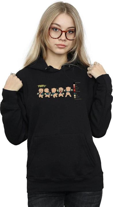 Immagine prodotto Looney Tunes Porky Pig Colour Code Felpa con Cappuccio Donna (XL)
