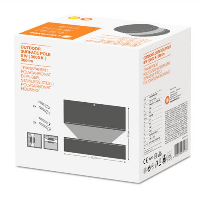 Actual product image Ledvance Outdoor Surface Pole 6W 3000K IP44 Sst LED Outdoor Light (360 lm, IP44)
