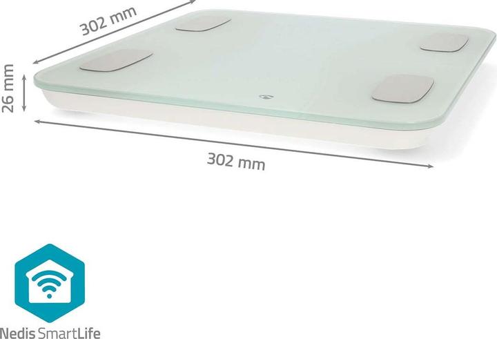 Actual product image Nedis WIFI SmartLife Personal Scale Bluetooth® | BMI / BMR / Fat / Bones / Weight / Muscles / What (180 kg)