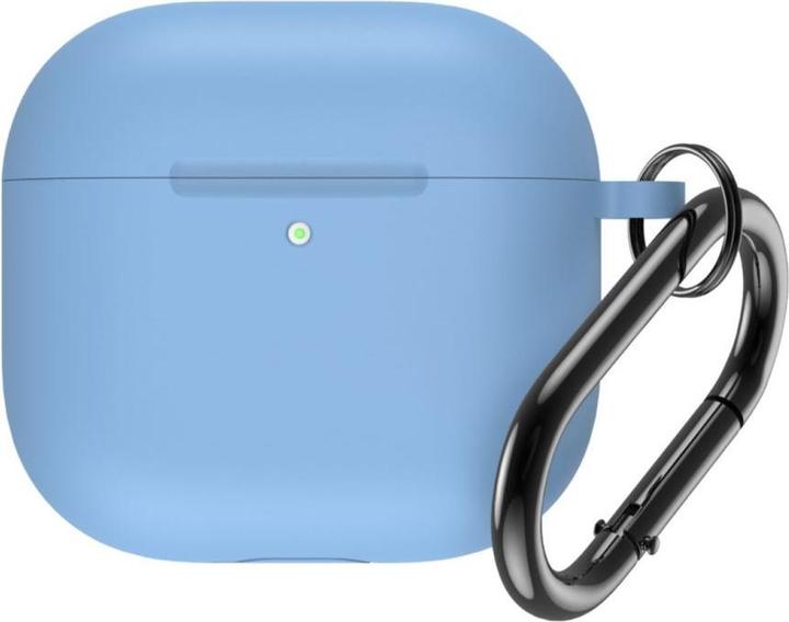 Immagine prodotto Hurtel Custodia Airpods 4 in silicone con moschettone - Azzurro (Manicotto per cuffie)