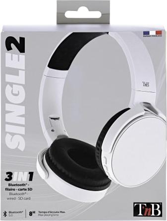 Actual product image T'nB TNB Casque bluetooth Single 2 Gris (No noise cancelling, 8 h, Wireless)