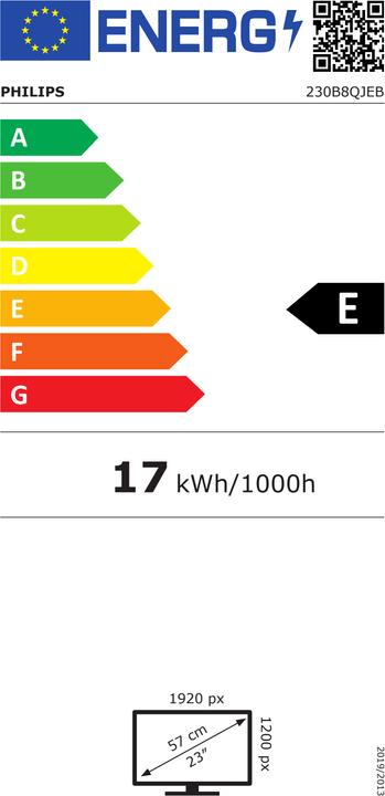Etichetta energetica Philips 230B8QJEB/00 (1920 x 1200 pixel, 22.50")