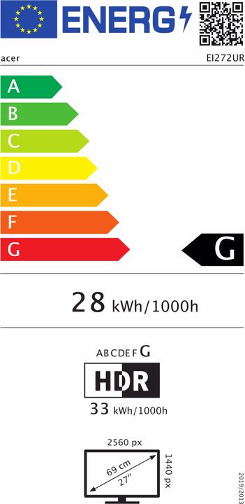 Energie-Label Acer Nitro EI272URP (2560 x 1440 Pixel)