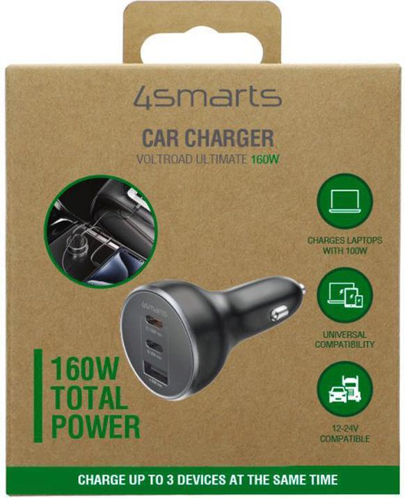 Image du produit 4smarts Chargeur allume-cigare VoltRoad Ultimate 160W noir