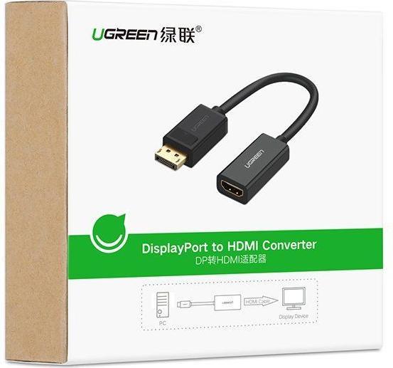 Produktbild Ugreen Display Port auf HDMI Adapter Konverter 1080P mit Audio (25 cm)