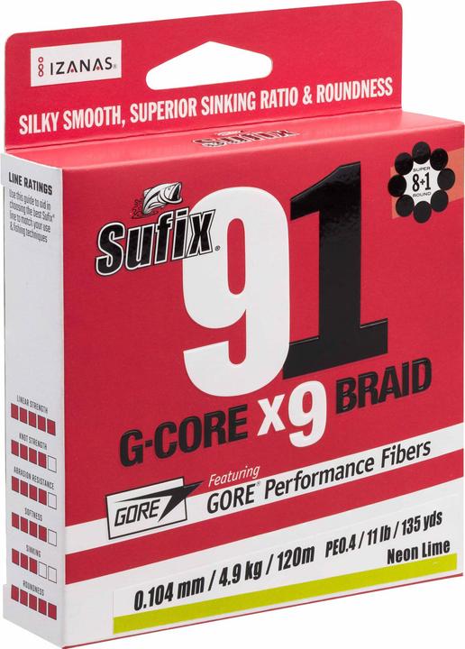 Produktbild Sufix 91 Braid 16,5 (8.10 kg, 0.16 mm)