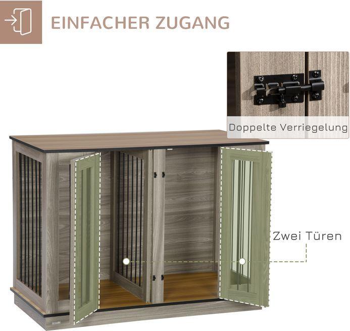 Produktbild Swisshandel24 Hundekäfig Haustierkäfig mit herausnehmbarem Trennwand Hundebox Tierkäfig Hundehütte innen Dunkelwal (Hundezwinger)