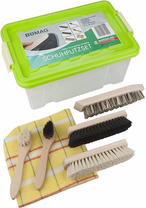 Produktbild Swiss Natura Schuhputzbox aus Kunststoff mit Deckel, 7-teilig (1 x)