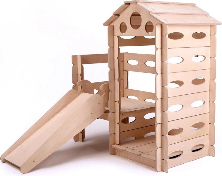 Image du produit Montessori Kit maison de jeu construire et jouer + toboggan + escalier ® Sport&Gym