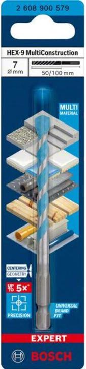 Immagine prodotto Bosch Professional Zubehör Trapano multi-costruzione EXPERT HEX-9, 7 x 50 x 100 mm (7 mm)