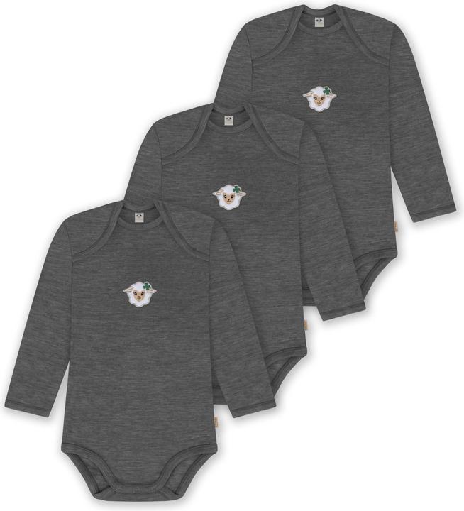 Normani 3er Pack Baby Merino Body Langarm „Auckland" - 9379
