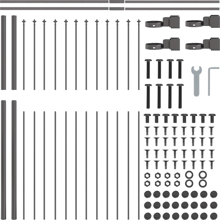 Image du produit VidaXL Clôture de jardin avec toit pointu Gris 1,7x1,5 m Acier
