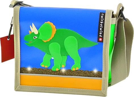 Actual product image Cwirbelwind Triceratops glitter nursery bag