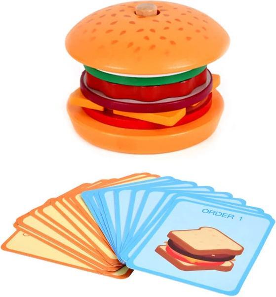 Activity Board Gioco di finzione fai da te simulazione hamburger panino forma colore accoppiamento puzzle cibo