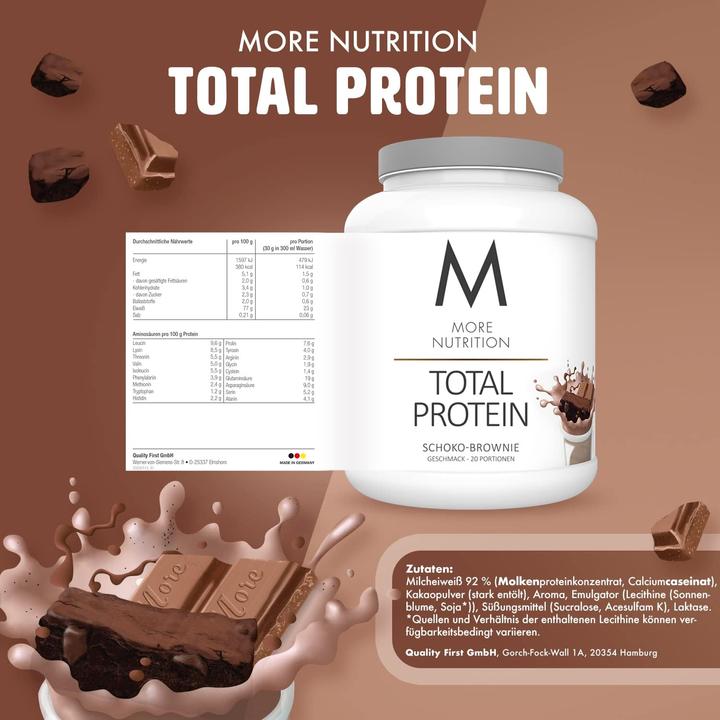 Immagine prodotto More Nutrition Proteine totali (lattina da 600 g) (Brownie al cioccolato, 1 pz., 600 g)