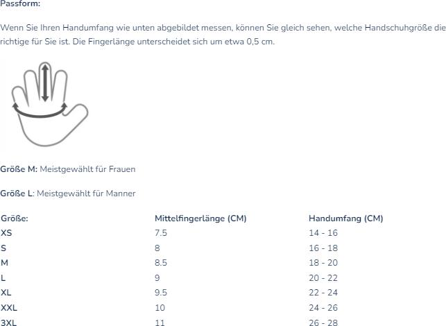 Nährwerte und Zutaten Bertschat Elektrische Unterziehhandschuhe Pro (L)