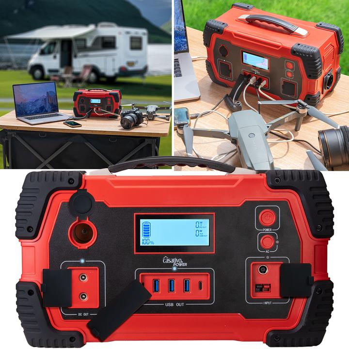 Actual product image Casativo Portable power station & solar generator with 800 Wh, 230V & 12V, 1,000 Watt (800 Wh, 7 kg)