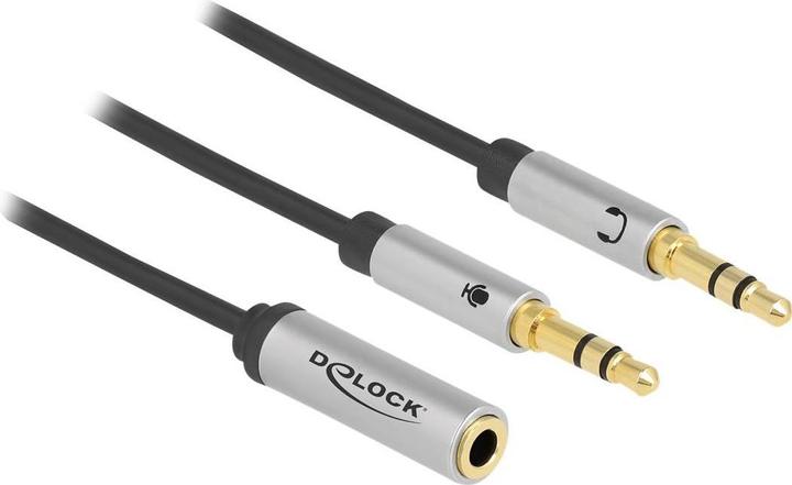 Actual product image Delock Headset adapter 1 x 3.5 mm 4 pin jack to 2 x 3.5 mm 3 pin jack (CTIA) (Headset adapter)