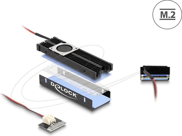 Produktbild Delock Kühlkörper mit Lüfter für M.2 SSD 2280 schwarz