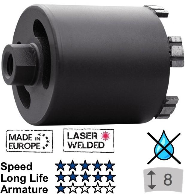 Actual product image Samedia MASTER DAM 68mm M16 Masonry Diamond Countersink w.Extraction 340123 (120 mm)