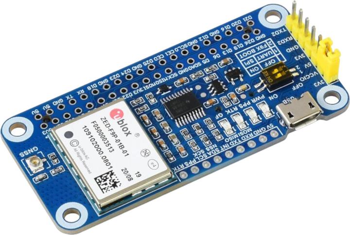 Actual product image WaveShare GPS-RTK uBlox ZED-F9P HAT for Raspberry Pi