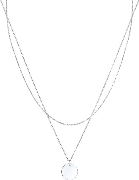 Produktbild Elli 2-lagige Kette mit Plättchen-Anhänger (Sterling Silber, 42 cm)