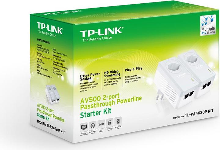 Actual product image TP-Link Tl-Pa4020p Kit (100 Mbit/s)