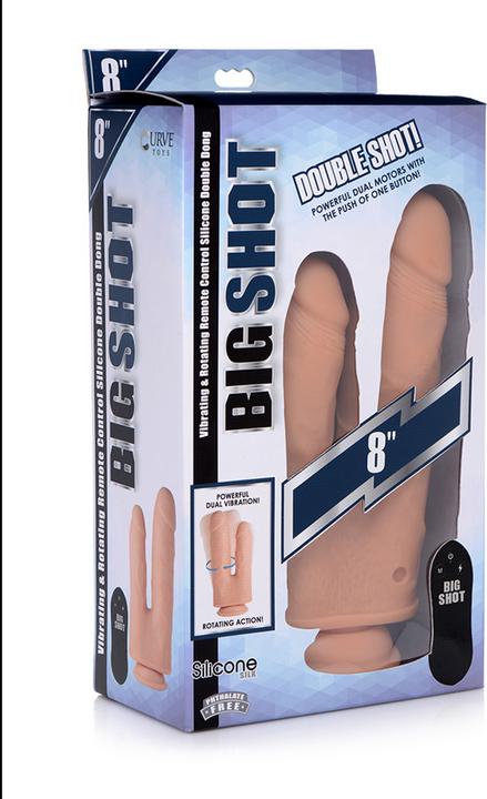 Curve Toys 8" Double Penetration Dildo 10X w/Turbo Mode - Light