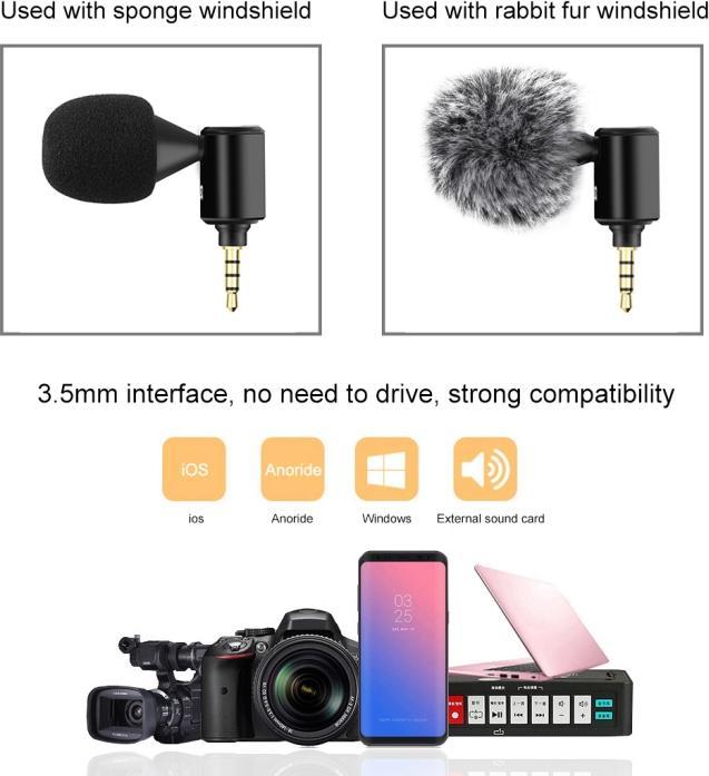 Produktbild Puluz 3.5mm Jack Mobile Phone Single Directional Adjustable Microphone (Black)
