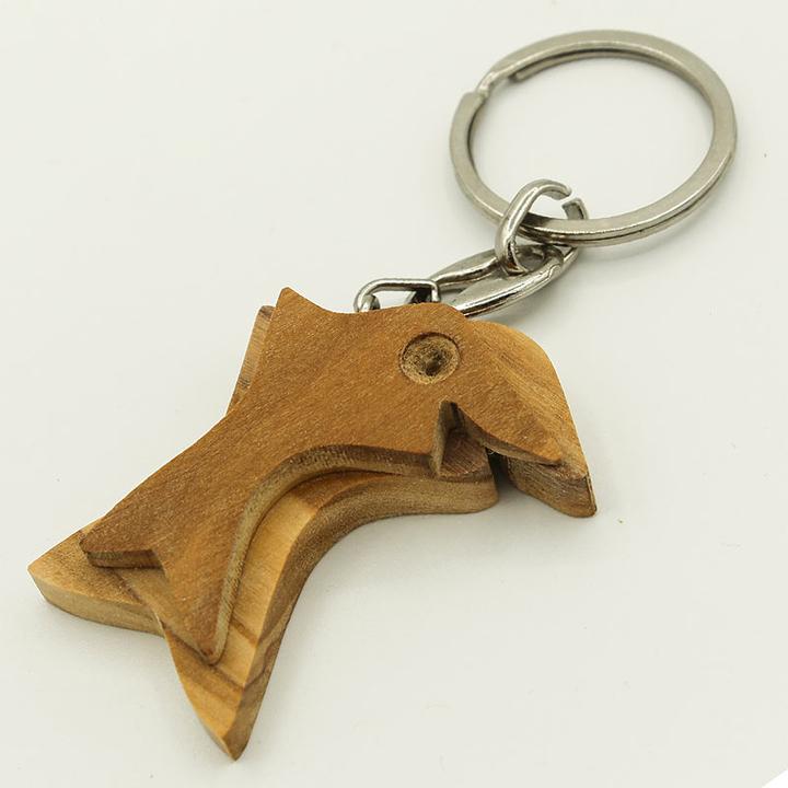 Immagine prodotto Natura Punto Portachiavi delfino, legno d'oliva, marrone, 5 x 5cm