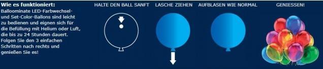 Image du produit Amscan LED Ballons Farbwechselnd - leuchtende Luftballons (5 x)
