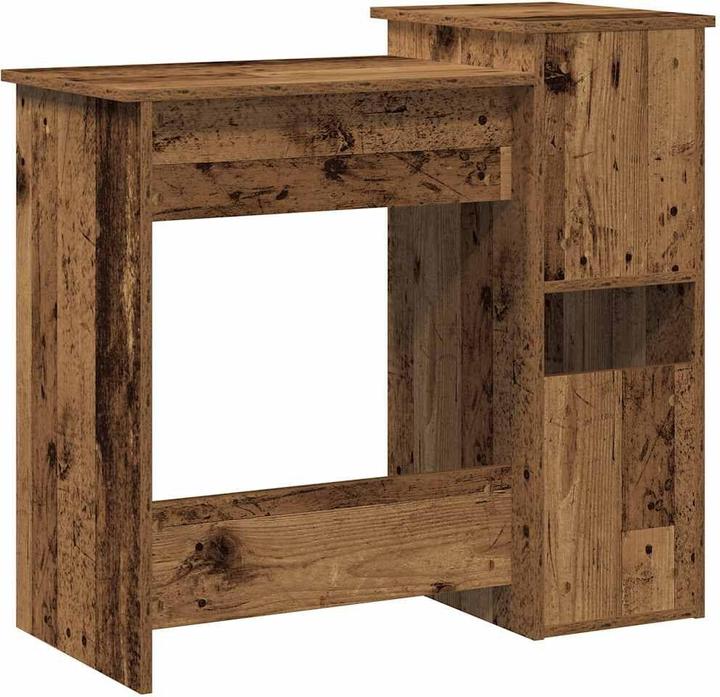 Actual product image VidaXL Desk with shelf in reclaimed wood look 84x40x78cm wood-based office desk