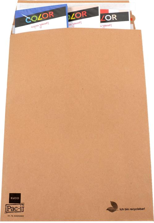 Actual product image Elco Shipping bag brown kraft 135gm2 280x375x80mm,100pcs. (100 x)