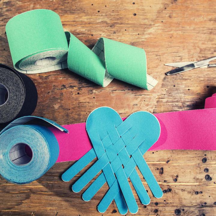 Actual product image Luxtri Kinesiology Tape 2 Pre-cut Tapes for Calf and Ankle Blue Sport Tape