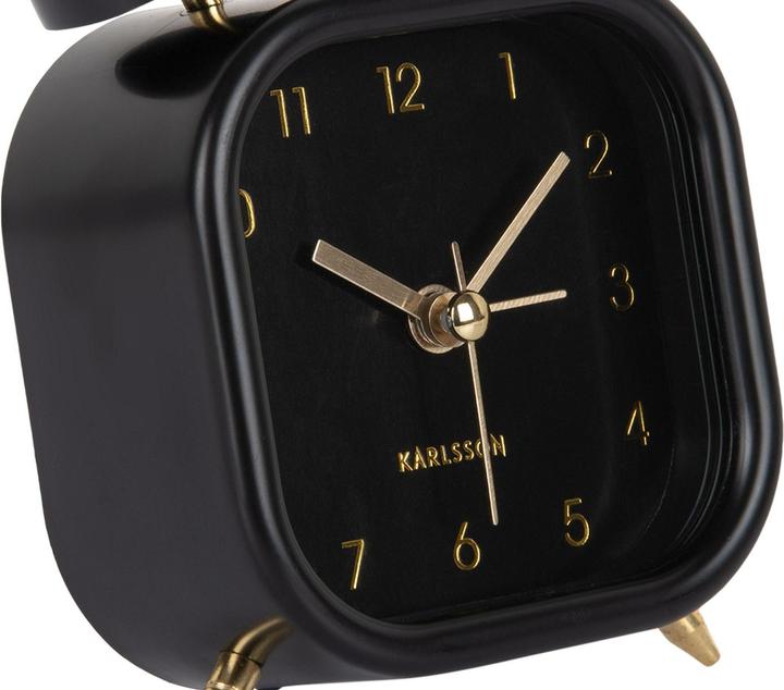 Actual product image Karlsson Classic alarm clock Metallic Glam square Black