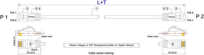 Actual product image Wirewin Network cable (F/FTP, CAT6, 2 m)