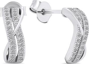 Image du produit Brilio Silver - Belles boucles d'oreilles en argent avec zircons EA589W