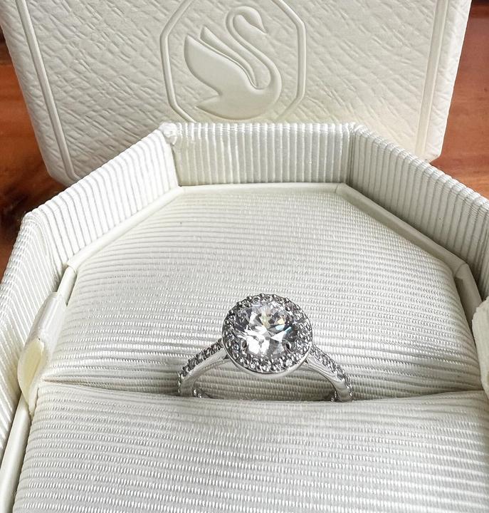 Actual product image Swarovski Constella Cocktail Round Pavé Ring Silver (50)