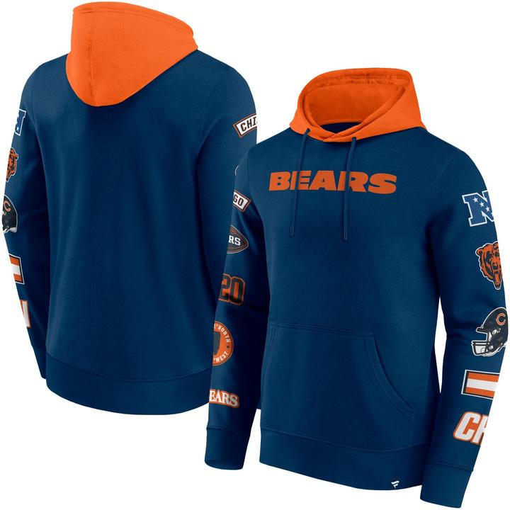 Immagine prodotto Fanatics Felpa con cappuccio con stampa sulle maniche dei Chicago Bears NFL - M (M)