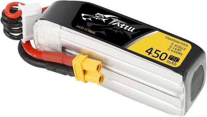 Actual product image Tattu RC Battery LiPo 450 mAh 14.8 V 75C Long (14.80 V, 450 mAh)