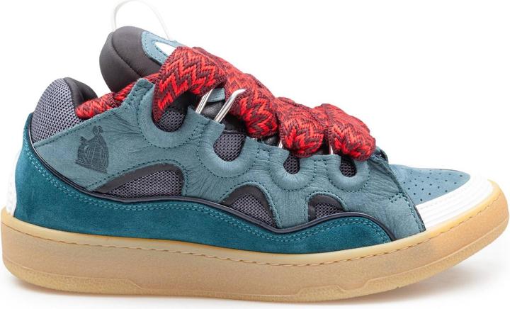 Produktbild Lanvin curb sneakers in suede and fabric color blue and red (42)