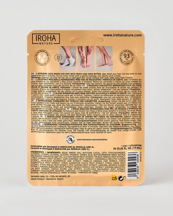 Immagine prodotto Iroha Nature Natura - Maschera per piedi Calzini Riparazione Pesca (Maschera del piede, 9 ml)